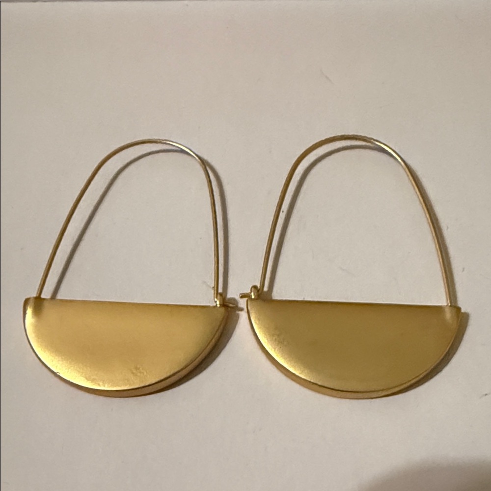 Leopard Print Gold Hoop Earrings - Picture 3 of 4
